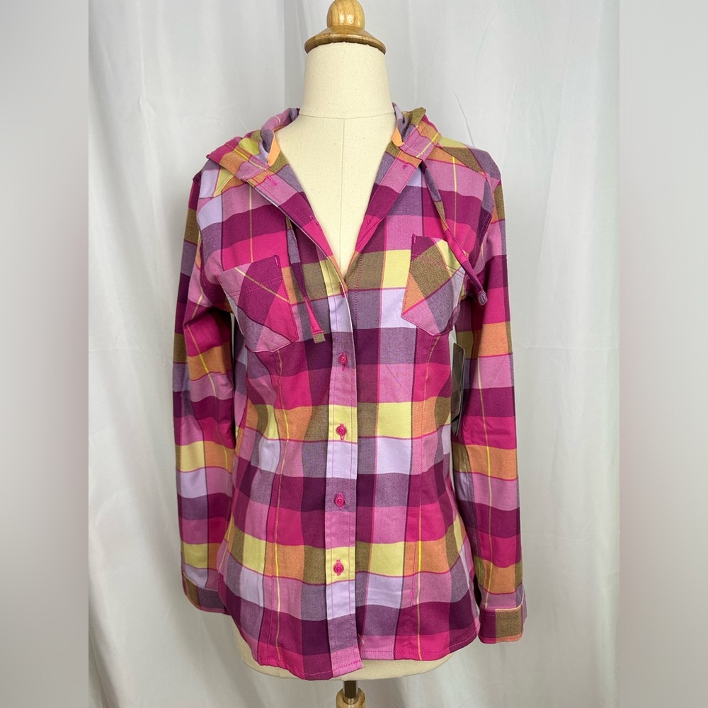 NWT Pink/Purple/Yellow Mountain Hardwear Hoodie Top Sz S